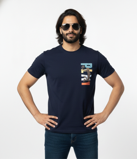 DA BLUE | "PLAY" Graphic Tee – Navy