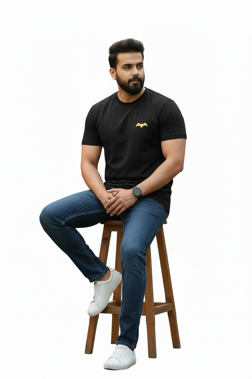 The Dark Knight Graphic Tee – Midnight Gold Edition