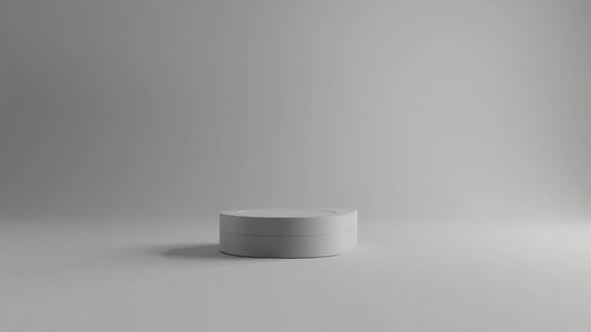 minimal abstract product pedestal with soft studio light and neutral background