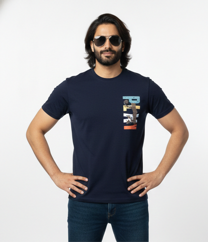 DA BLUE | "PLAY" Graphic Tee – Navy