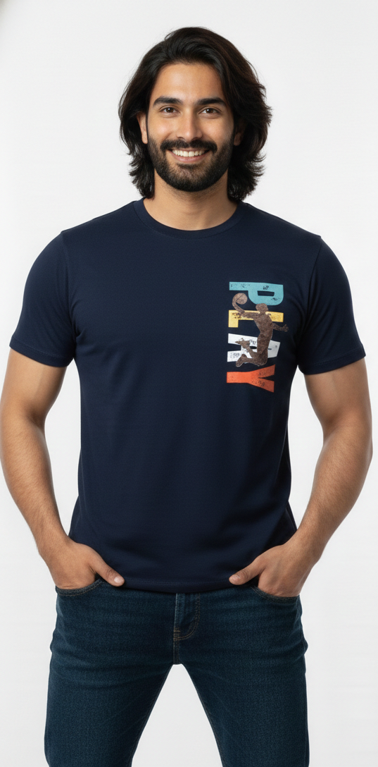 DA BLUE | "PLAY" Graphic Tee – Navy