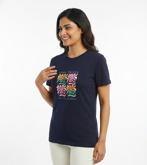 "Good Things Take Time" Floral Tee