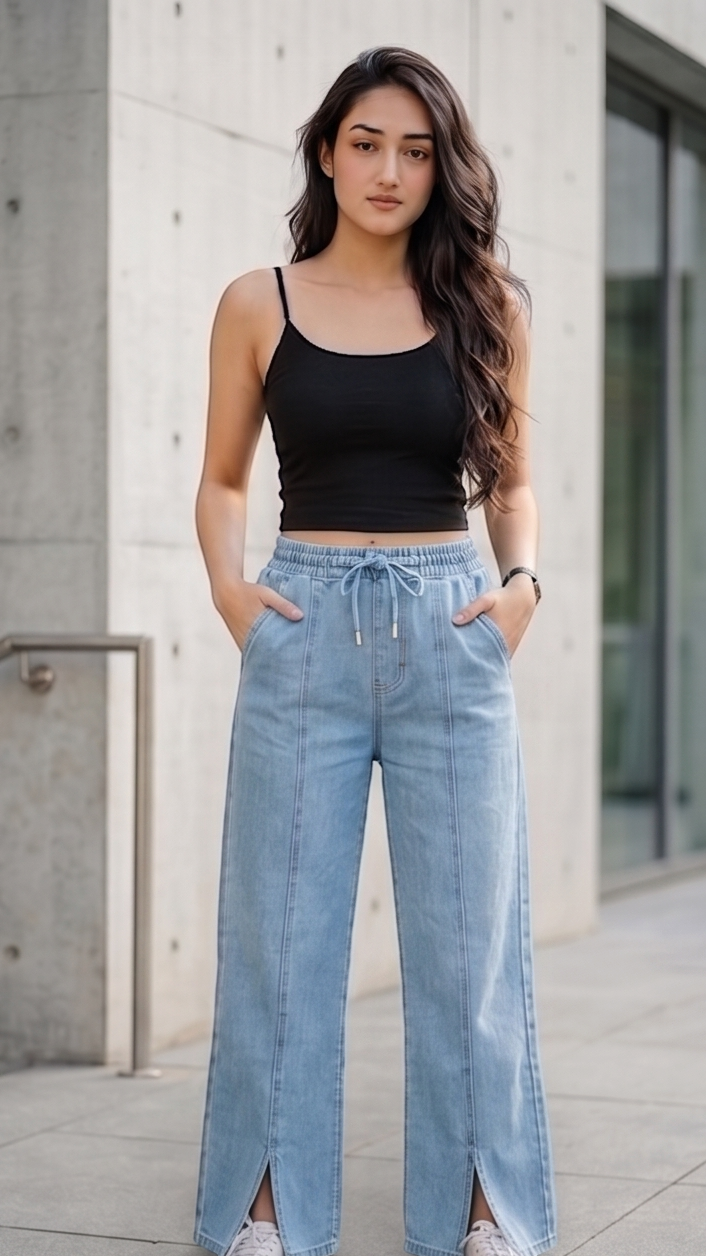 The Seoul-Split Wide Leg Denim