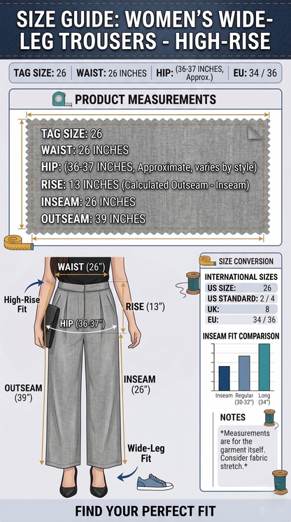 Pleated Wide-Leg Trousers – Heather Grey
