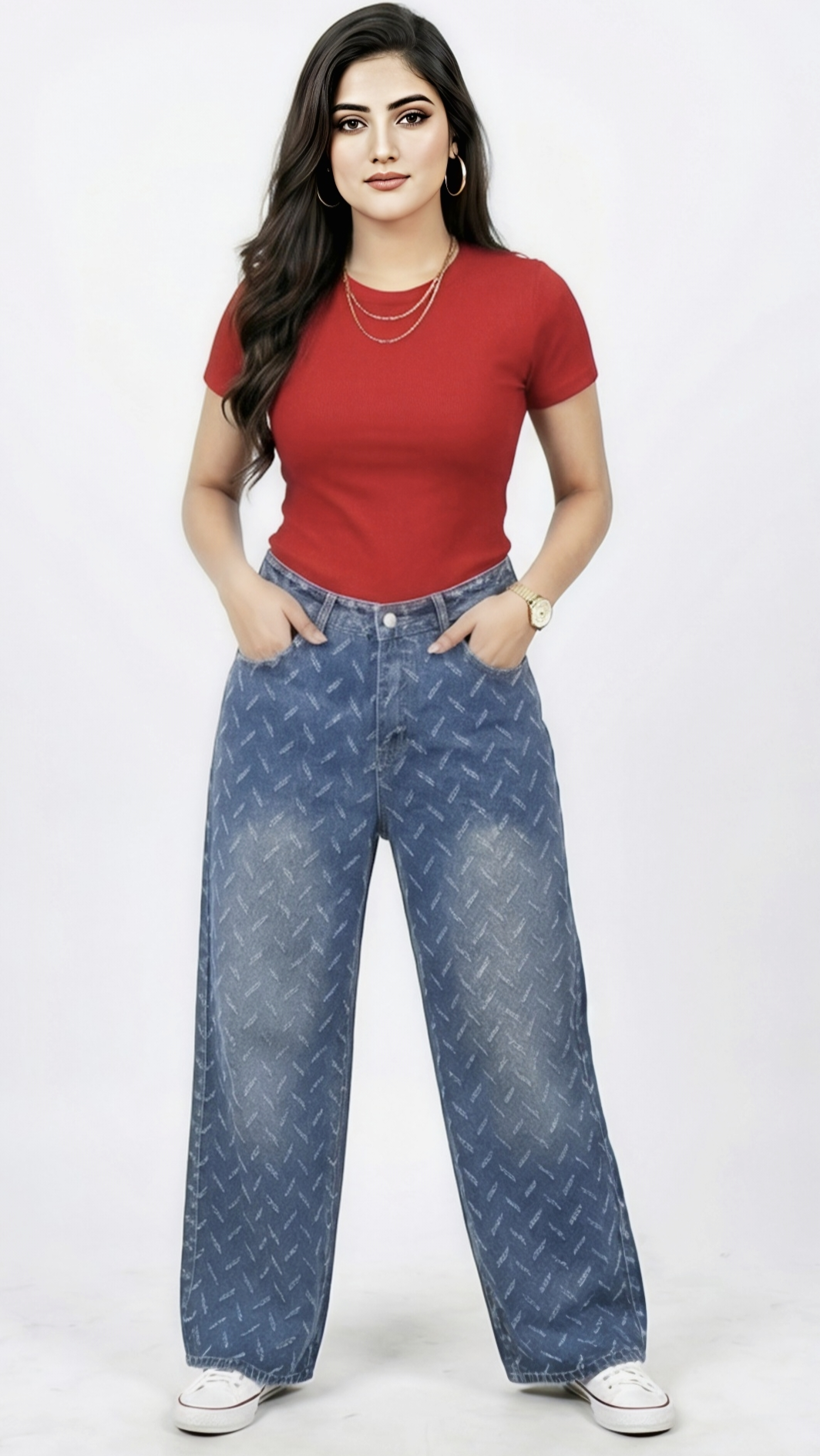 Seoul-Curated: Geometric Wide-Leg Denim