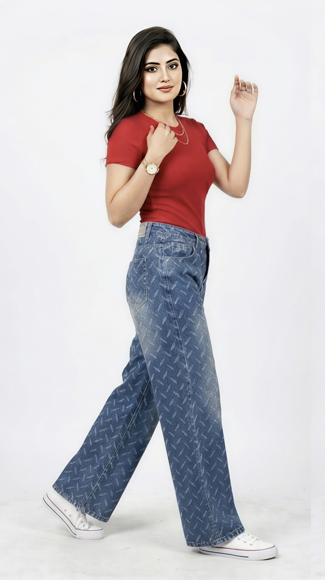 Seoul-Curated: Geometric Wide-Leg Denim