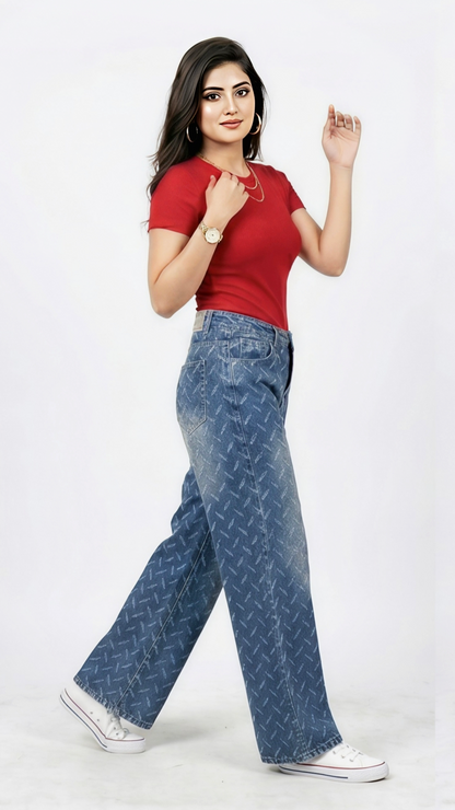 Seoul-Curated: Geometric Wide-Leg Denim