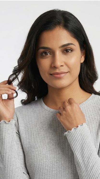 Women's Fine Rib-Knit Long-Sleeve Pullover
