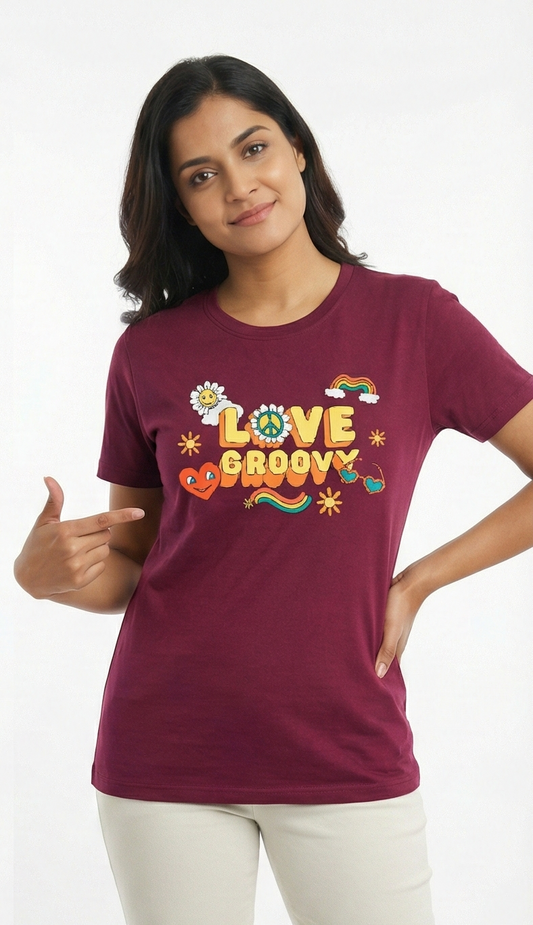 The "Love Groovy" Retro Graphic Tee